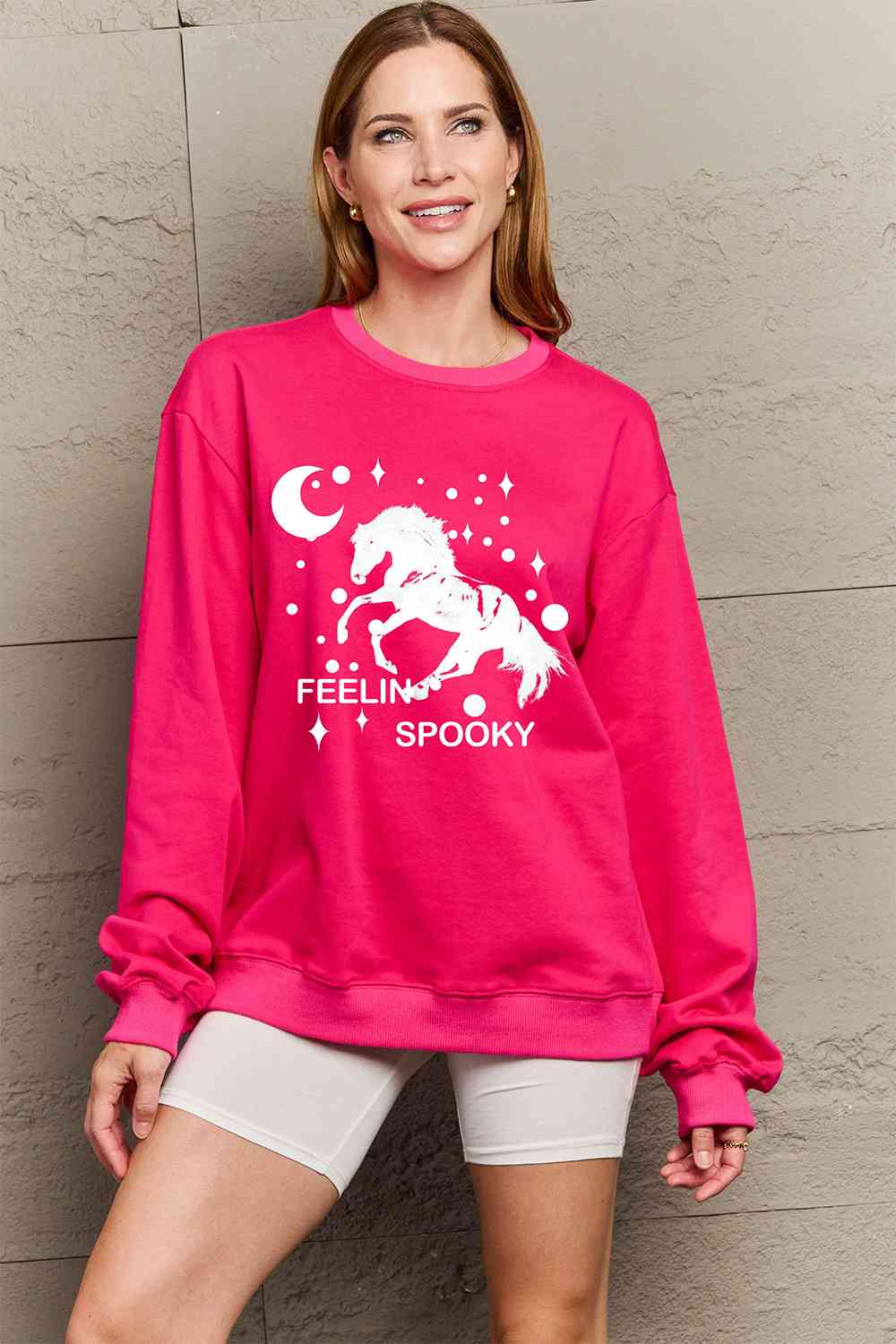 Simply Love Full Size Graphic Drop Shoulder Sweatshirt, MyriadMart