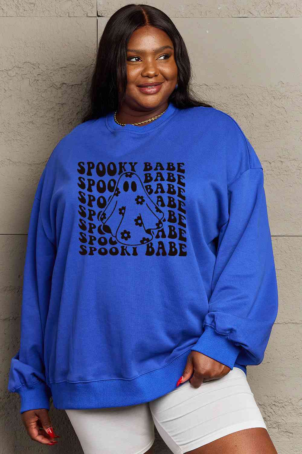 Simply Love Full Size SPOOKY BABE Graphic Sweatshirt, MyriadMart