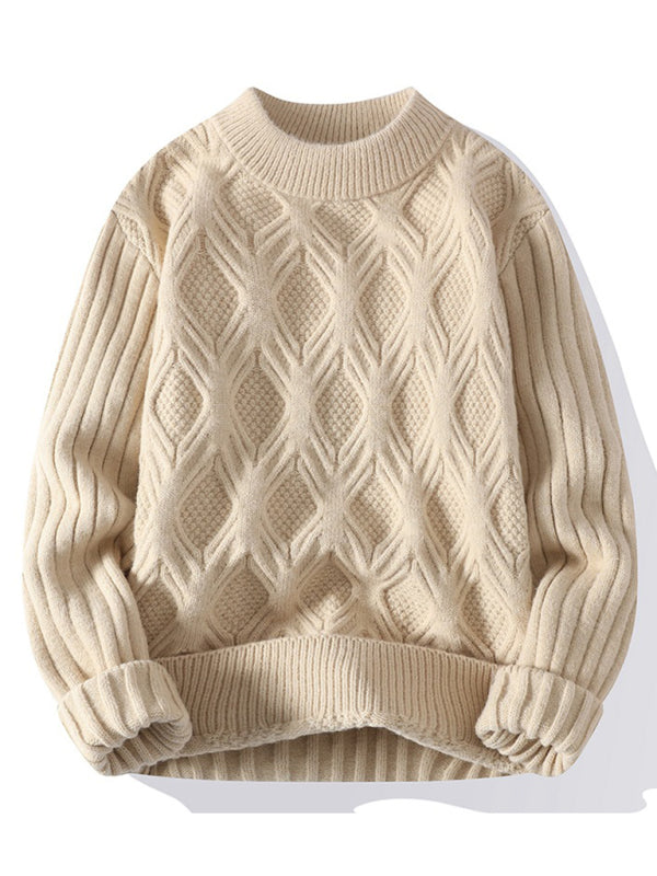 New Men's Loose Casual Round Neck Knitted Sweater, MyriadMart