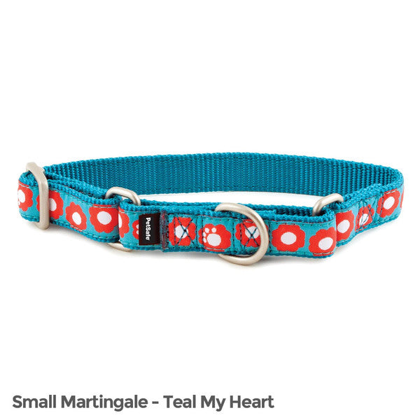 PetSafe Fido Finery Martingale Style Collar (3/4 Small, Teal My Heart) - MyriadMart