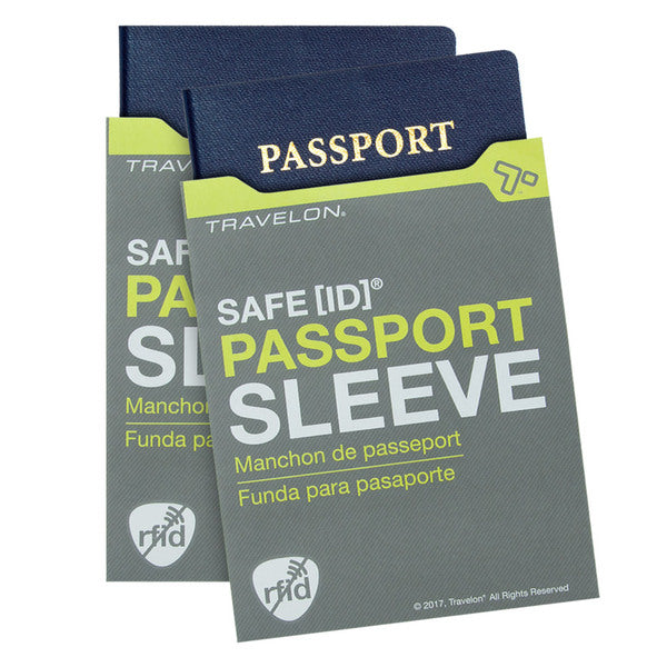 Travelon SafeID RFID Blocking Passport ID Protected - Gray, 2Pack