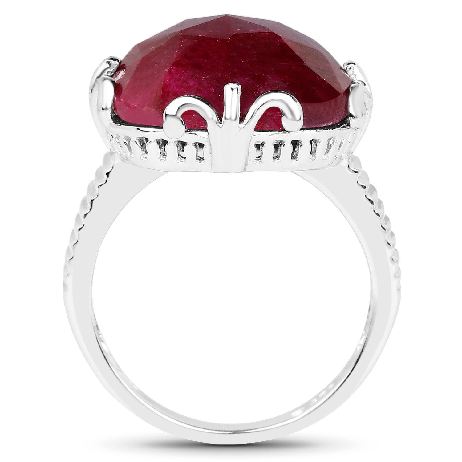 13.65 Carat Dyed Ruby .925 Sterling Silver Ring on sale at MyriadMart