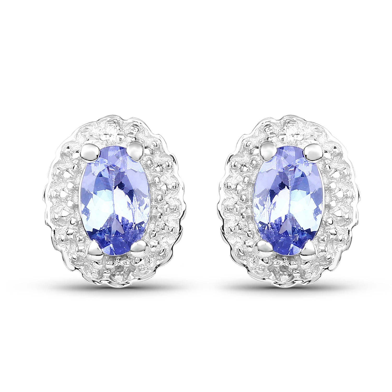 2.46 Carat Genuine Tanzanite and White Topaz .925 Sterling Silver 3 Piece Jewelry Set Ring, Earrings, and Pendant w/ Chain on sale at MyriadMart
