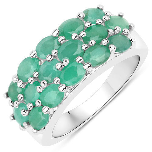 2.24 Carat Genuine Emerald .925 Sterling Silver Ring on sale at MyriadMart