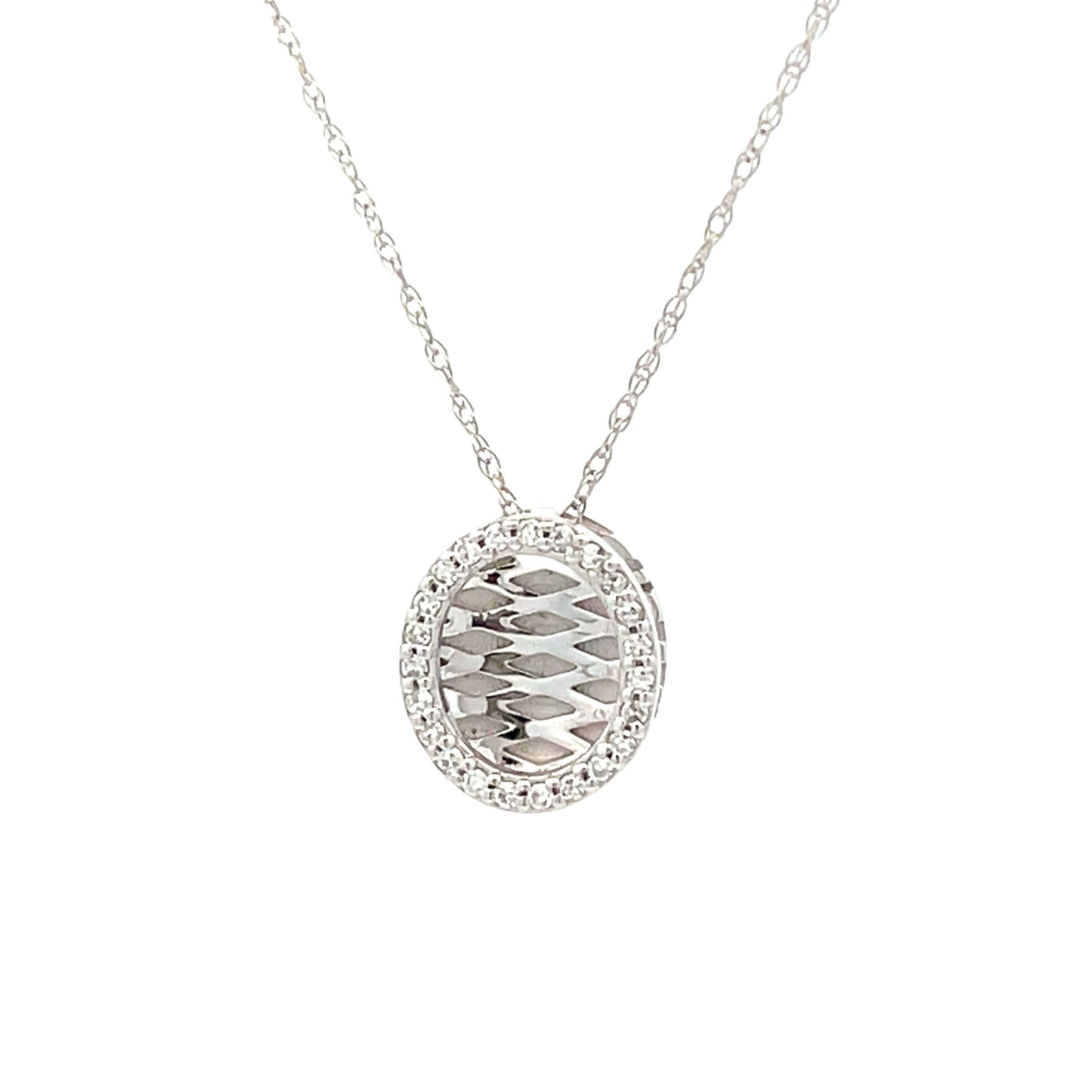 Natural .08ct Diamond Fashion Pendants 14KT White Gold on sale at MyriadMart