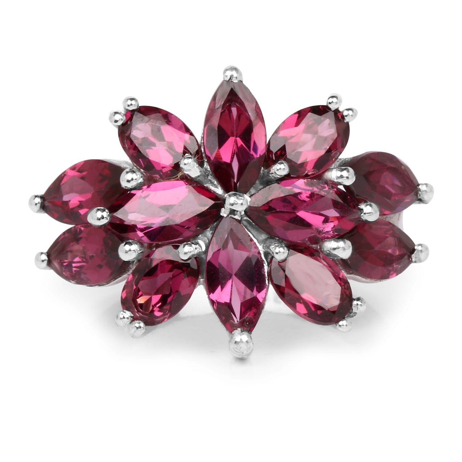 7.80 Carat Genuine Rhodolite .925 Sterling Silver Ring on sale at MyriadMart