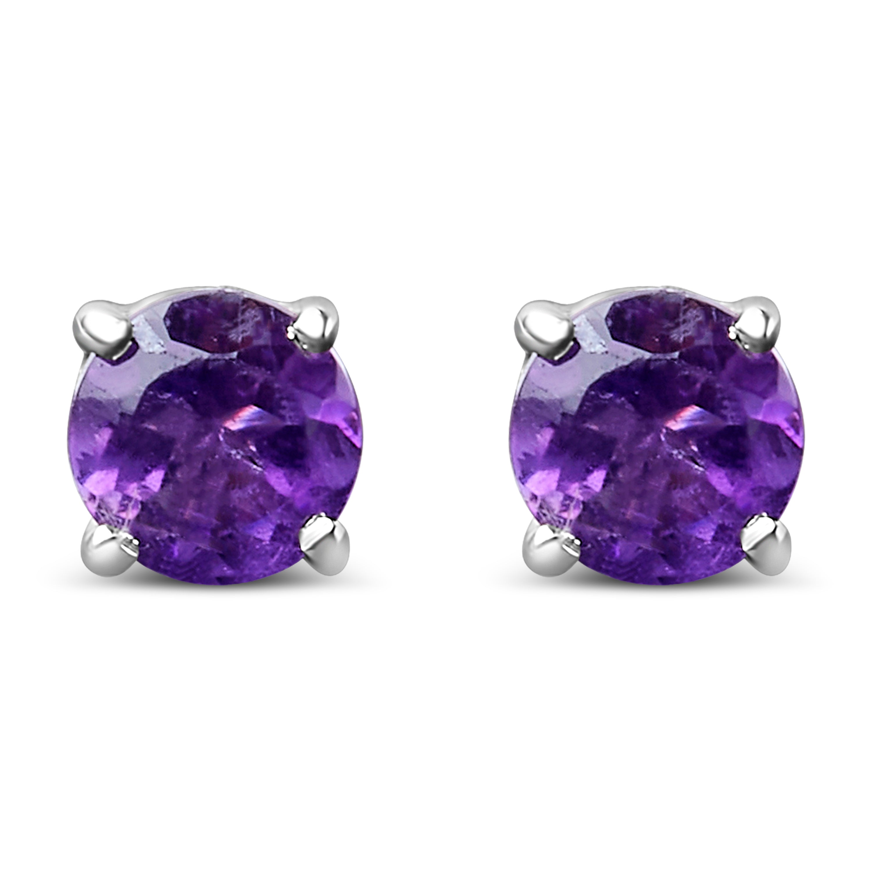 .925 Sterling Silver 3.5 MM Created Round Red Garnet Solitaire Stud Earrings on sale at MyriadMart