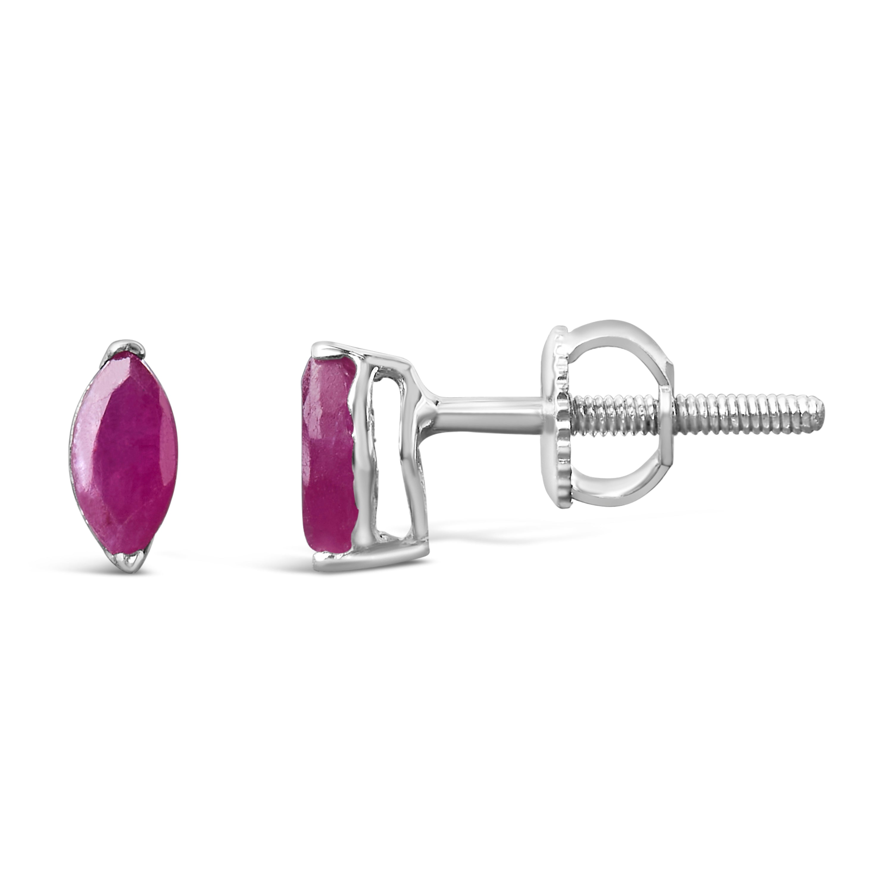.925 Sterling Silver 1/2 Cttw Created Pink Ruby Gemstone Solitaire Stud Earrings on sale at MyriadMart