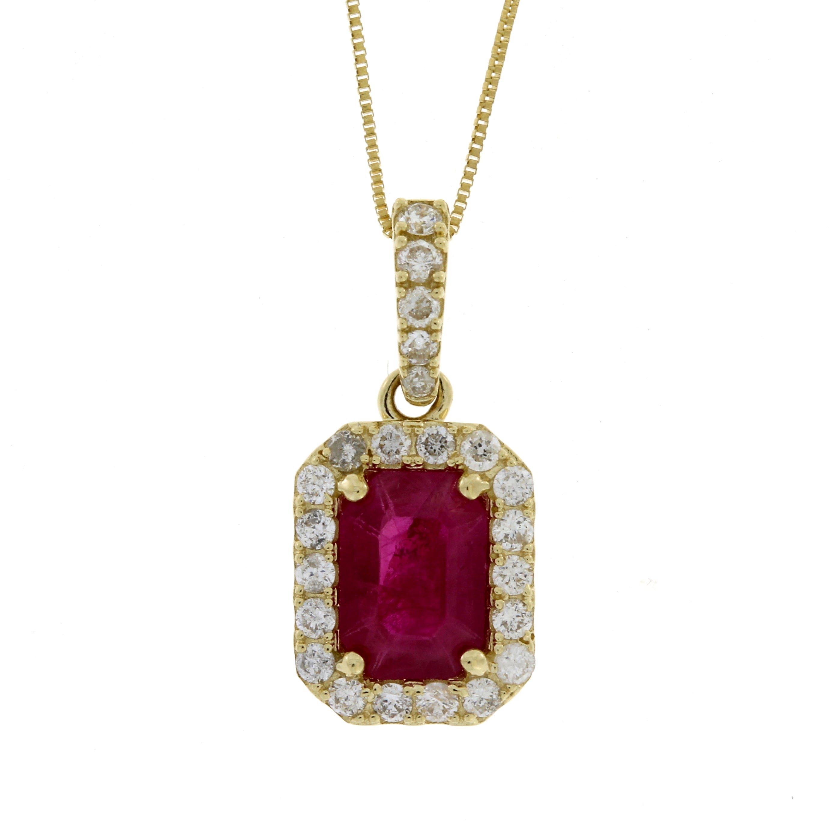 1.25ct Ruby Diamond Fashion Pendants 14KT Yellow Gold on sale at MyriadMart
