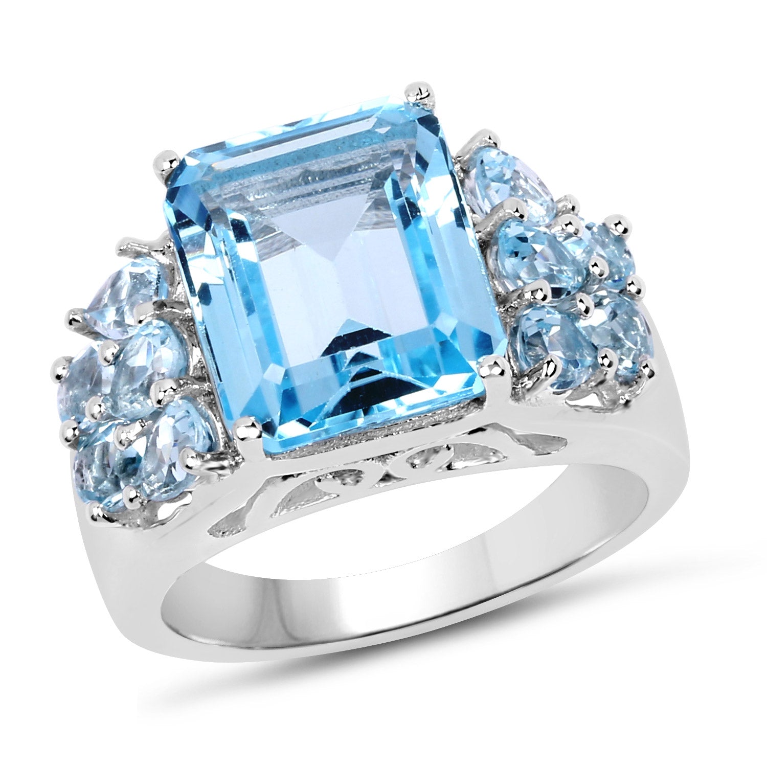 6.50 Carat Genuine Blue Topaz .925 Sterling Silver Ring on sale at MyriadMart