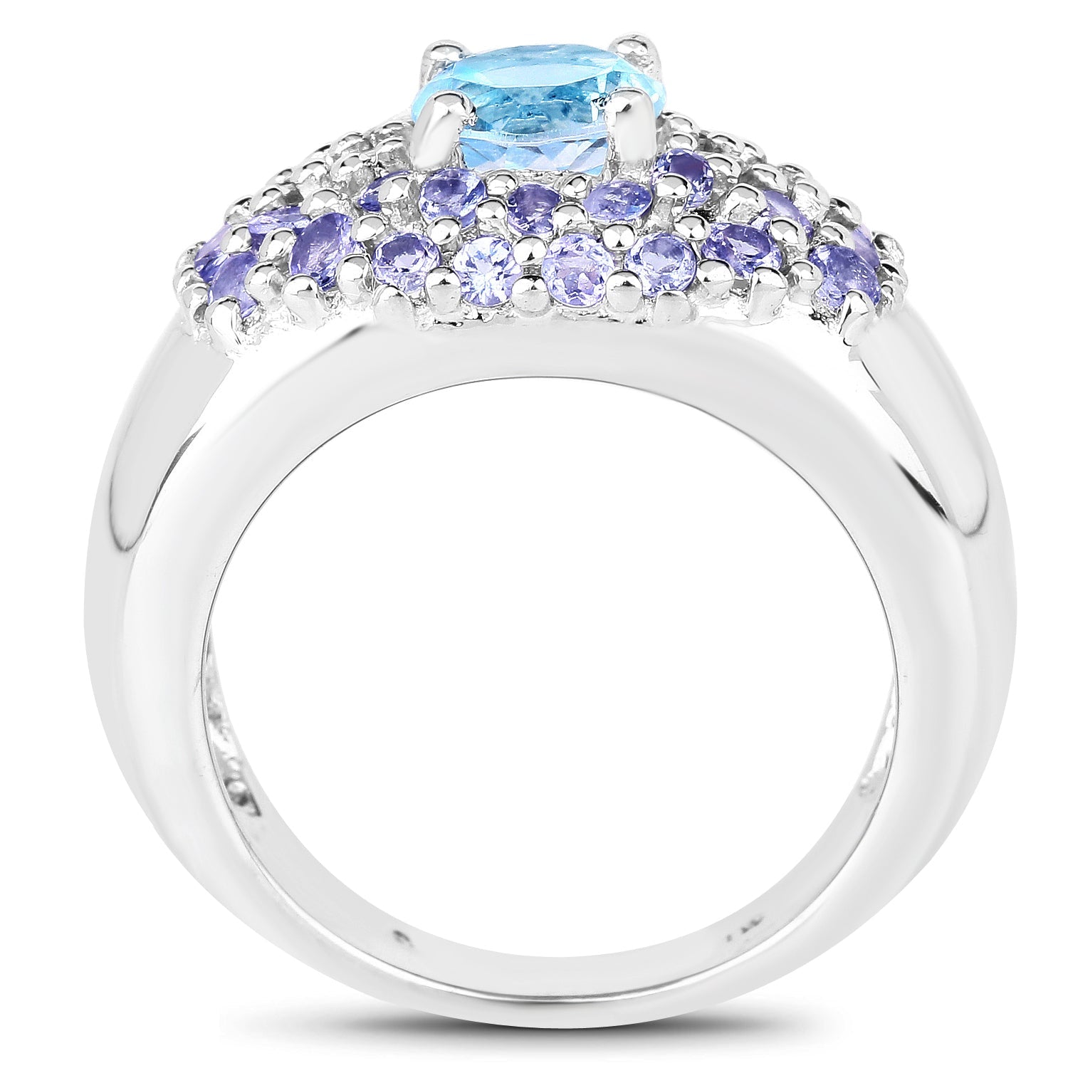 2.78 Carat Genuine Blue Topaz and Tanzanite .925 Sterling Silver Ring on sale at MyriadMart