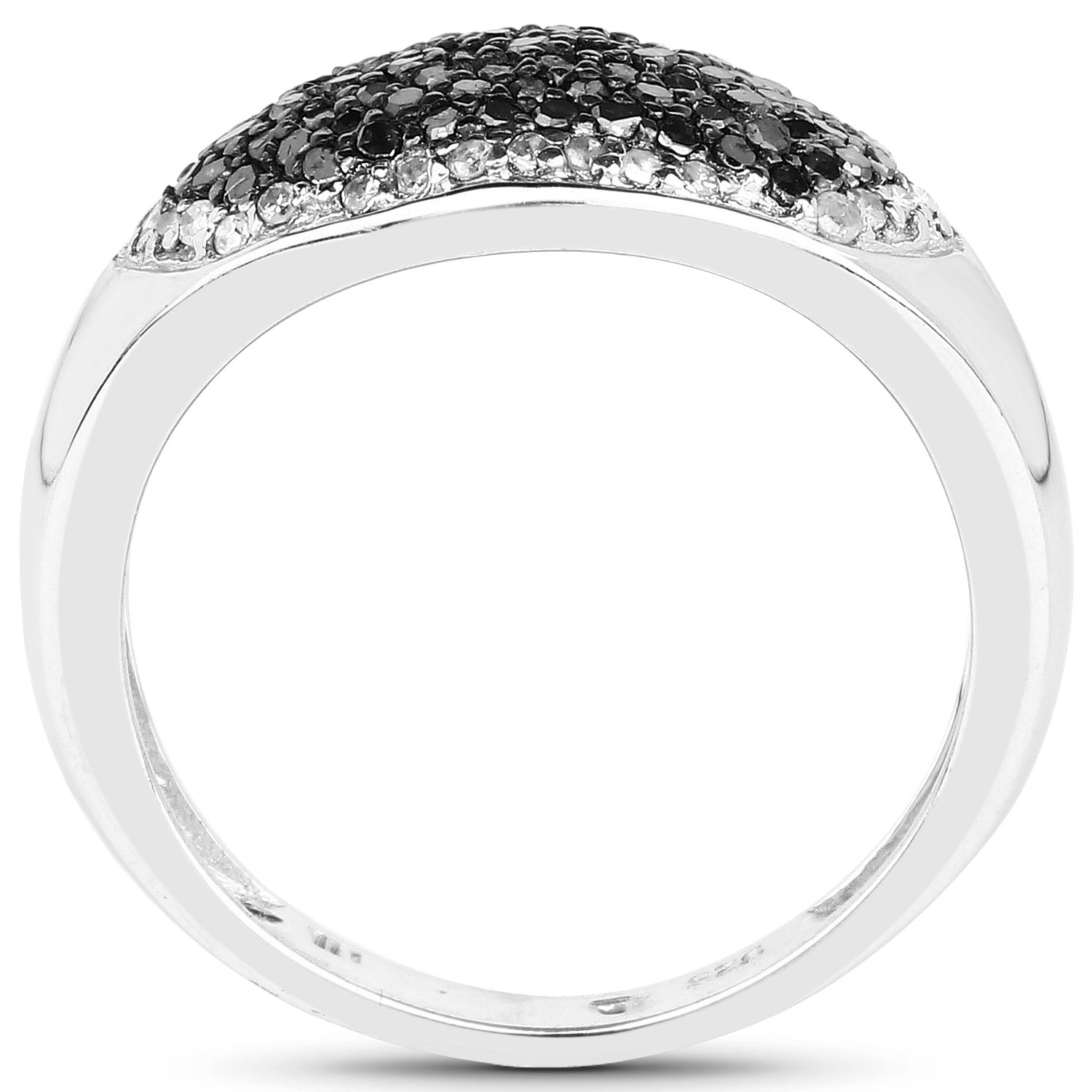 0.46 Carat Genuine Black Diamond and White Diamond .925 Sterling Silver Ring on sale at MyriadMart