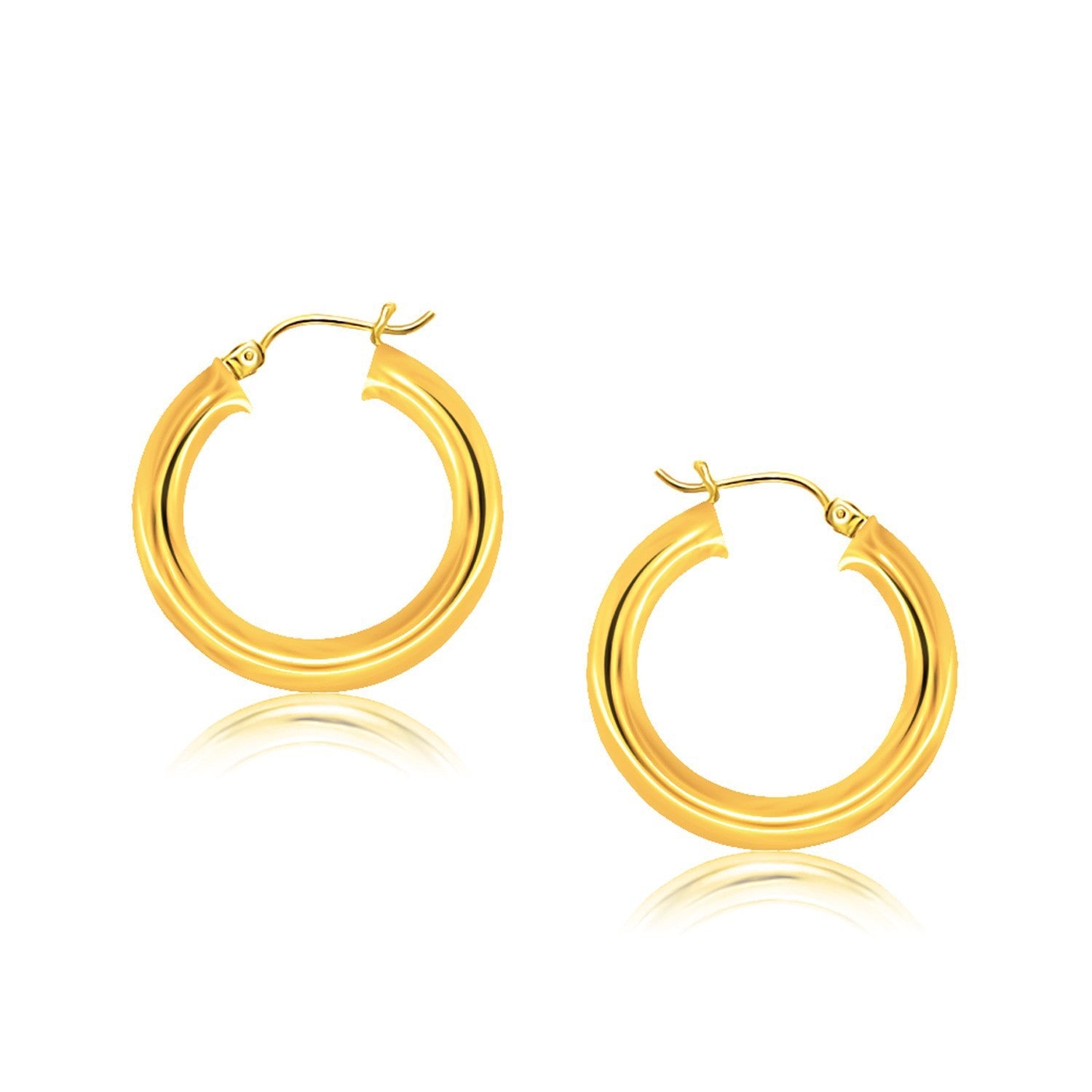 14k Yellow Gold Polished Hoop Earrings 30 mm on sale at MyriadMart