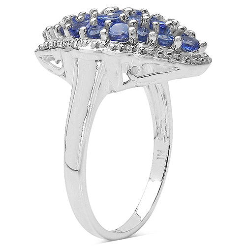 1.25 Carat Genuine Tanzanite .925 Sterling Silver Ring on sale at MyriadMart