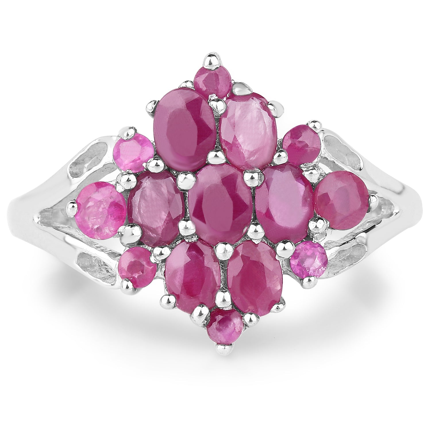 2.10 Carat Genuine Ruby .925 Sterling Silver Ring on sale at MyriadMart