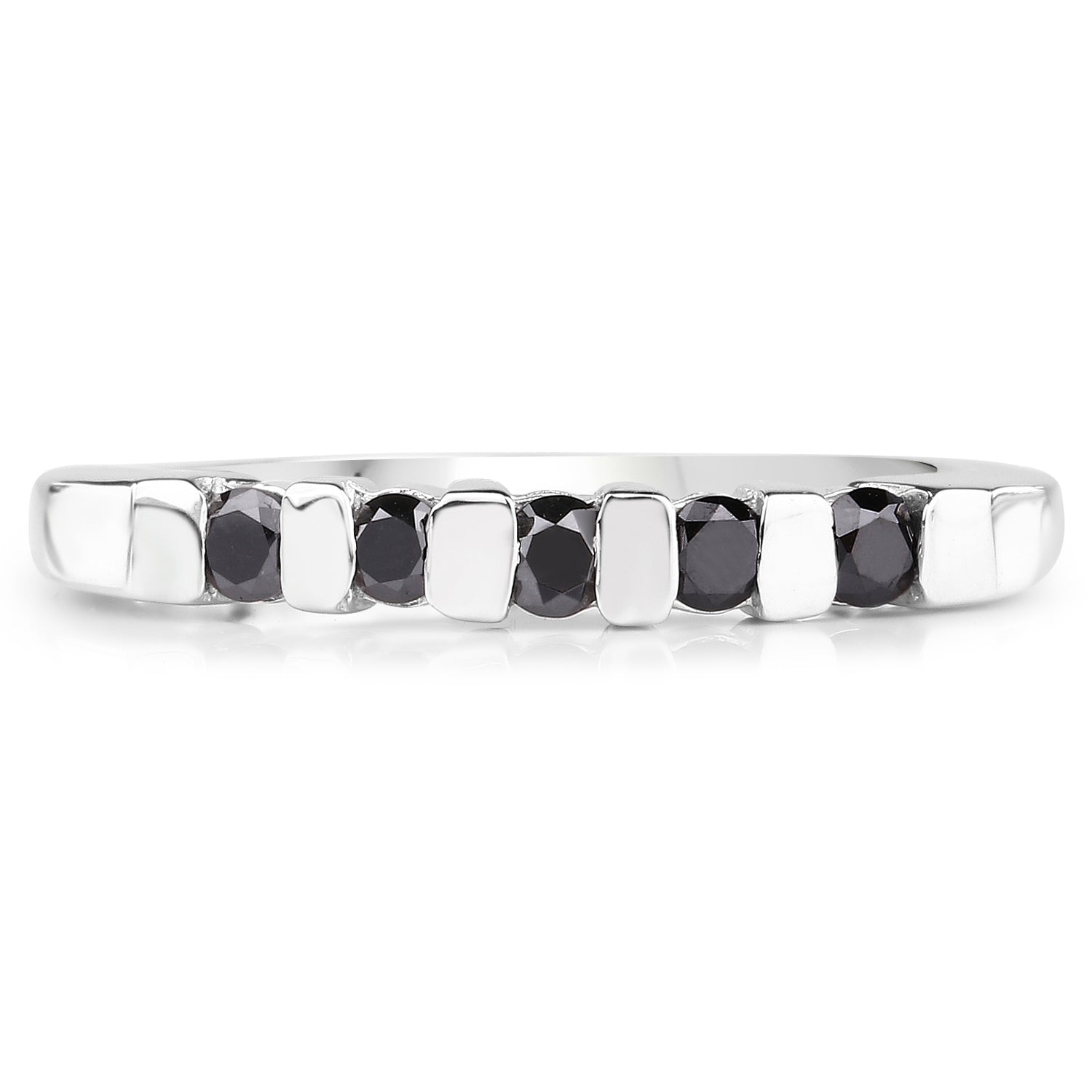 0.50 Carat Genuine Black Diamond .925 Sterling Silver Ring on sale at MyriadMart
