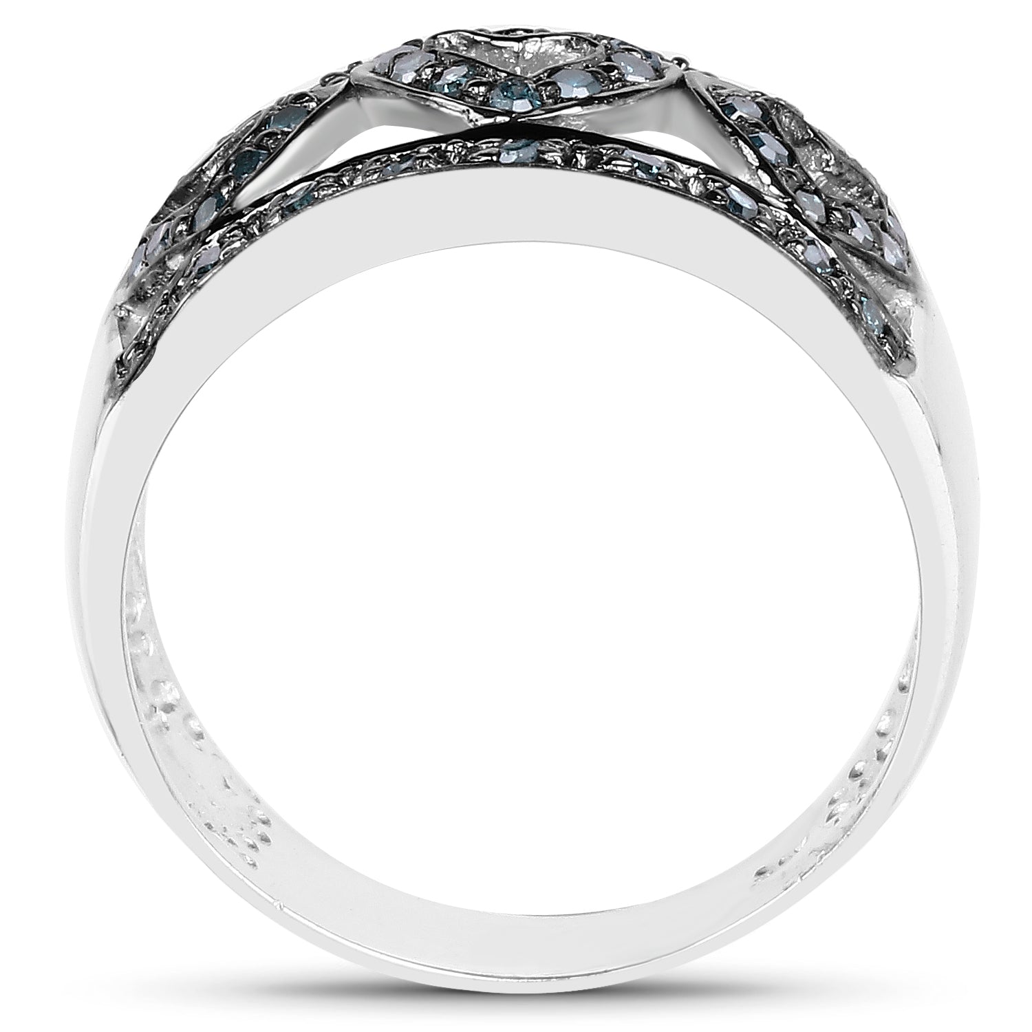 0.32 Carat Genuine Blue Diamond .925 Sterling Silver Ring on sale at MyriadMart