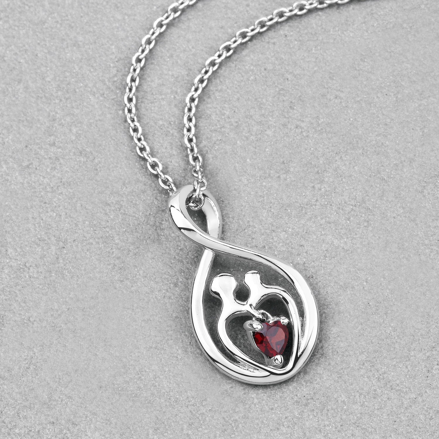 0.14 Carat Genuine Garnet .925 Sterling Silver Pendant on sale at MyriadMart
