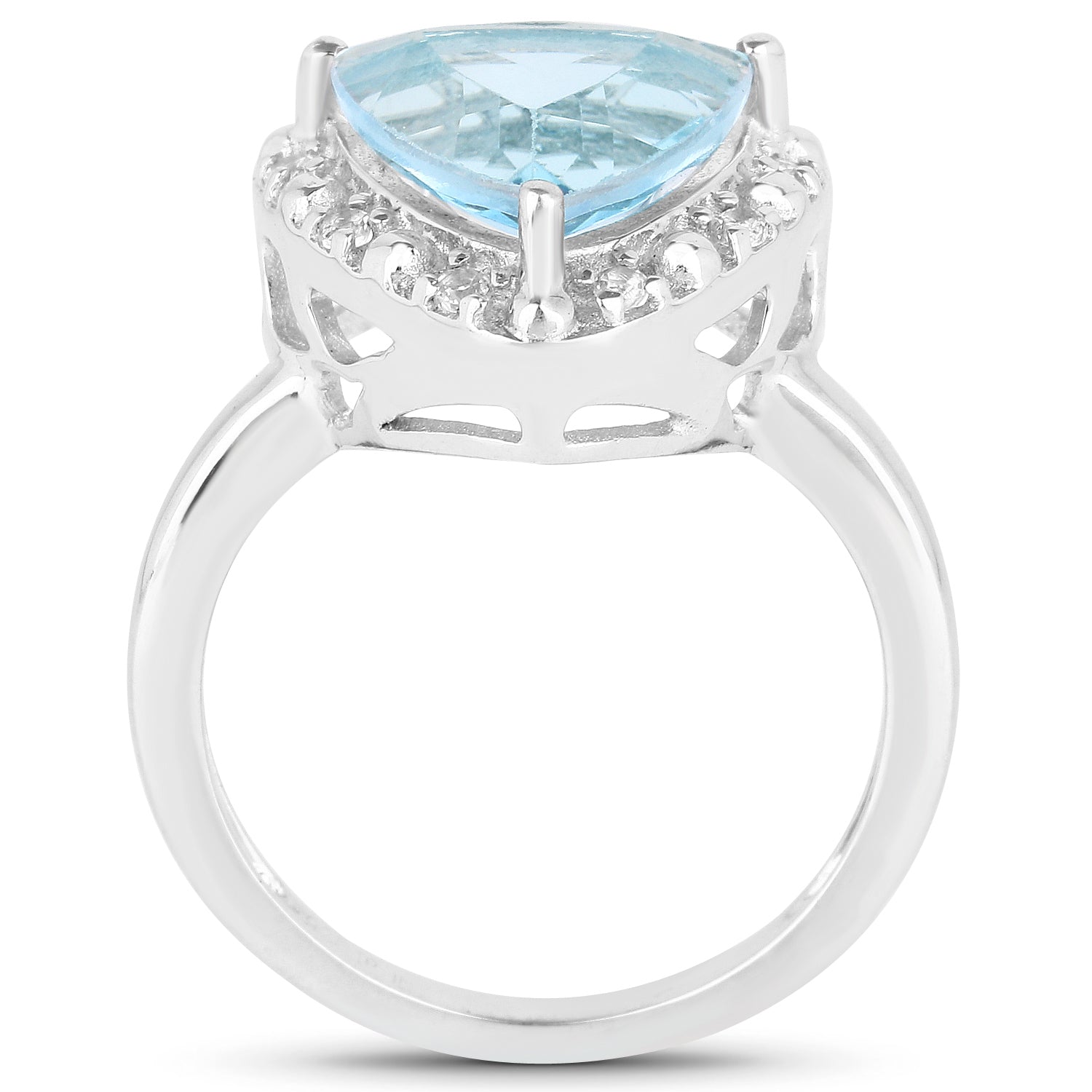 5.05 Carat Genuine Blue Topaz and White Topaz .925 Sterling Silver Ring on sale at MyriadMart