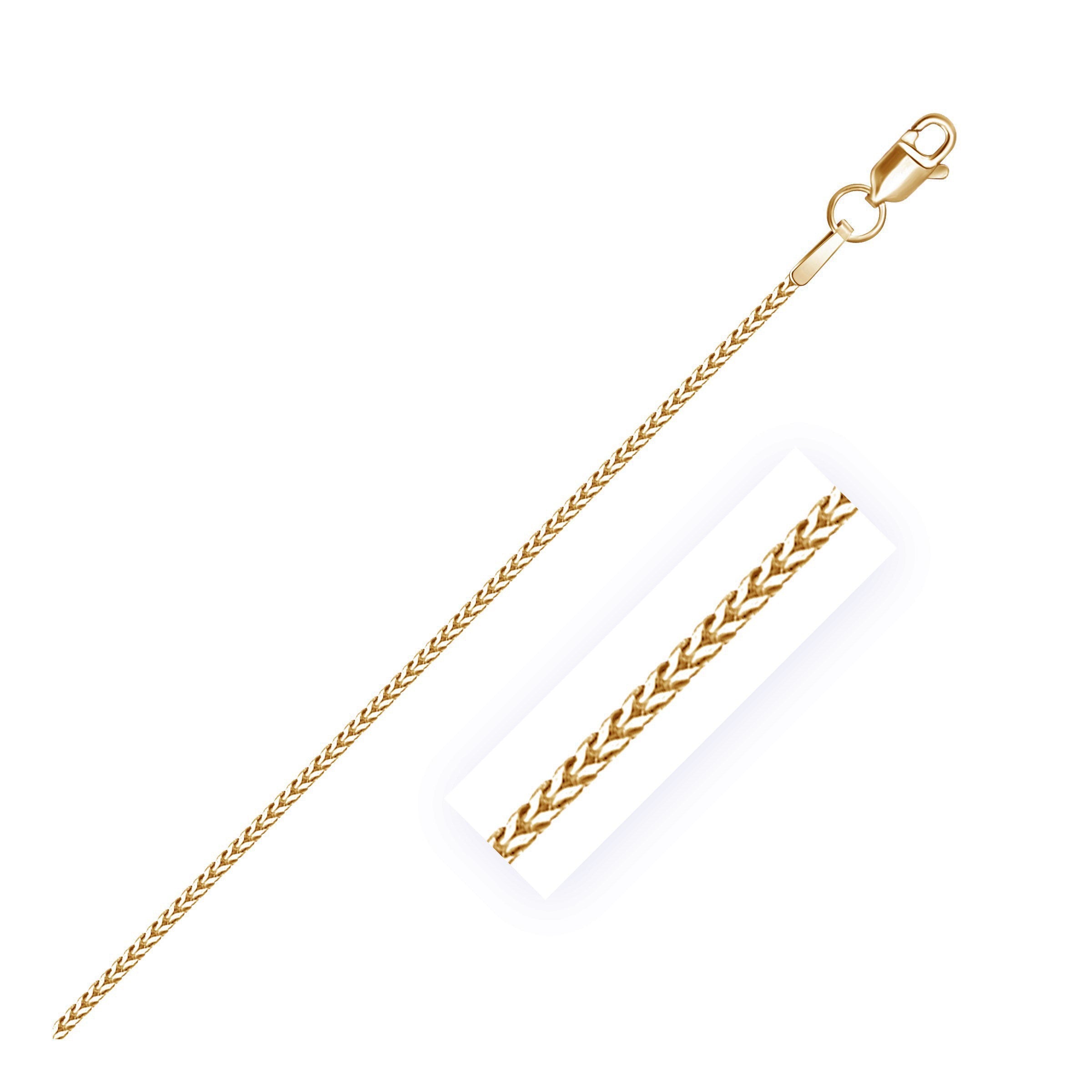 14k Yellow Gold Franco Chain 0.9mm on sale at MyriadMart