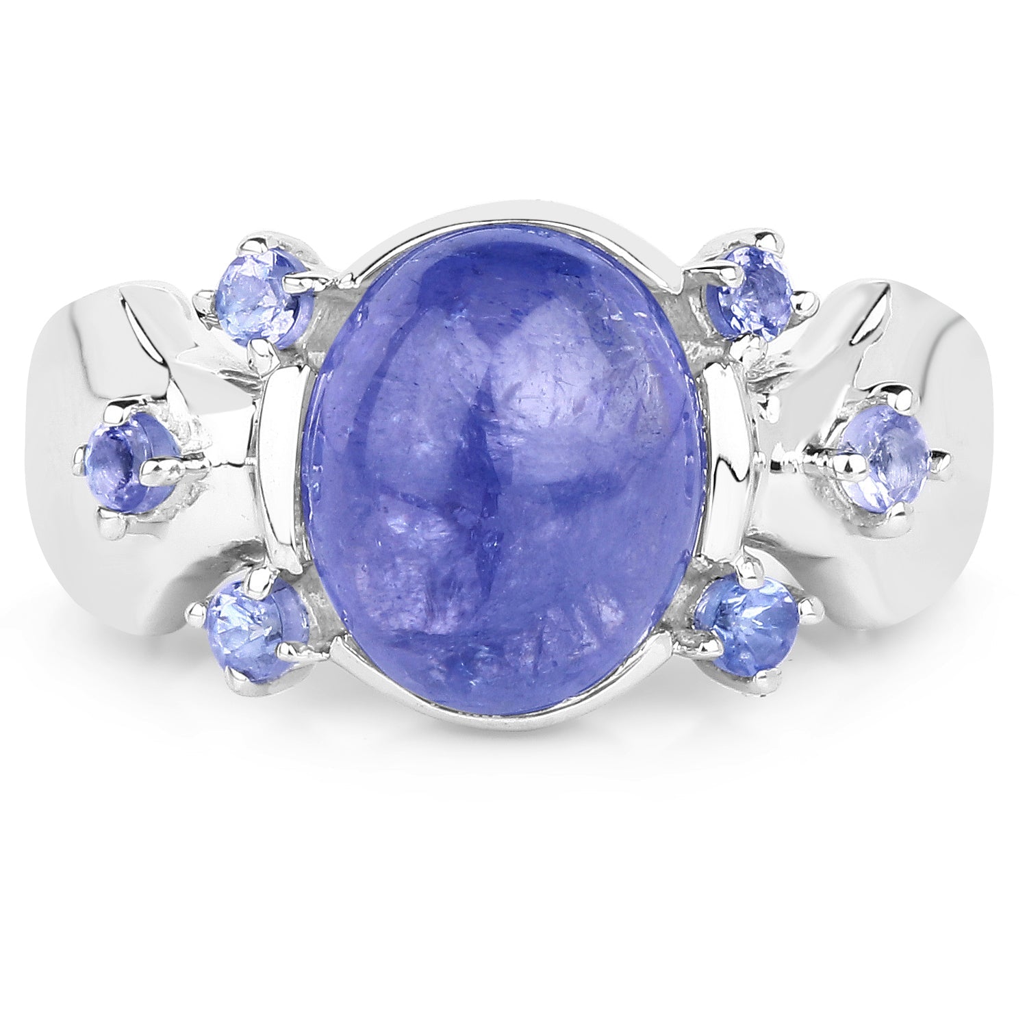 3.76 Carat Genuine Tanzanite .925 Sterling Silver Ring on sale at MyriadMart