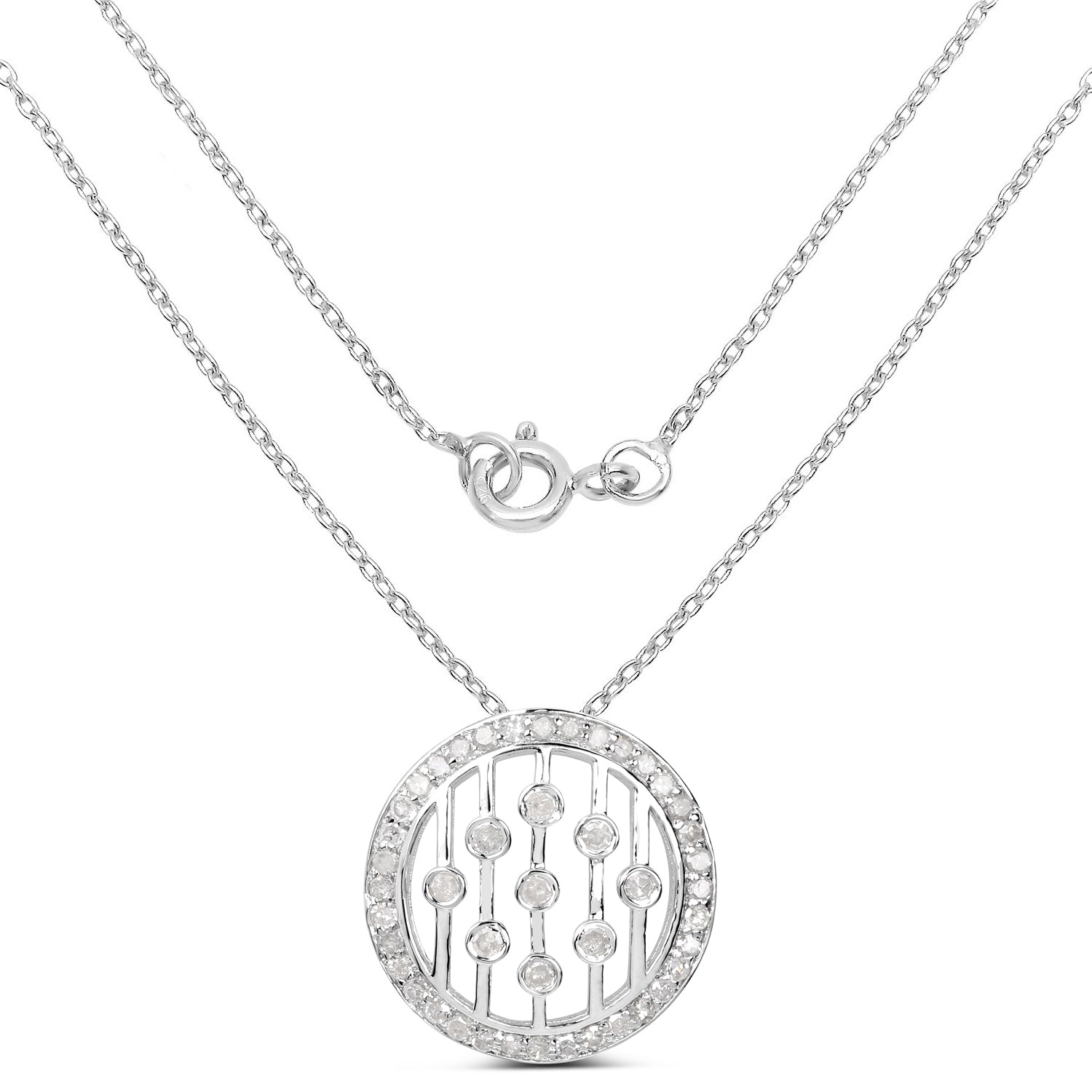 0.53 Carat Genuine White Diamond .925 Sterling Silver Pendant on sale at MyriadMart