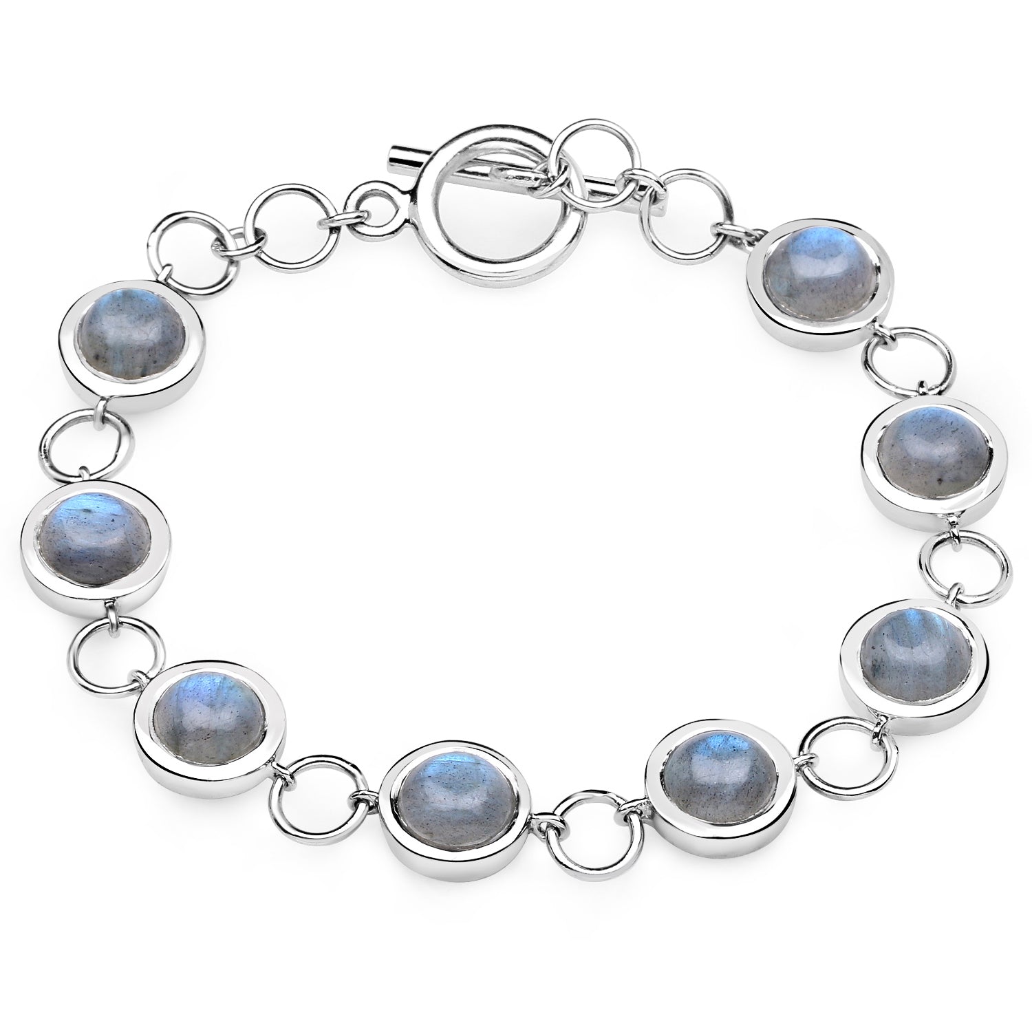 15.48 Carat Genuine Labradorite .925 Sterling Silver Bracelet on sale at MyriadMart