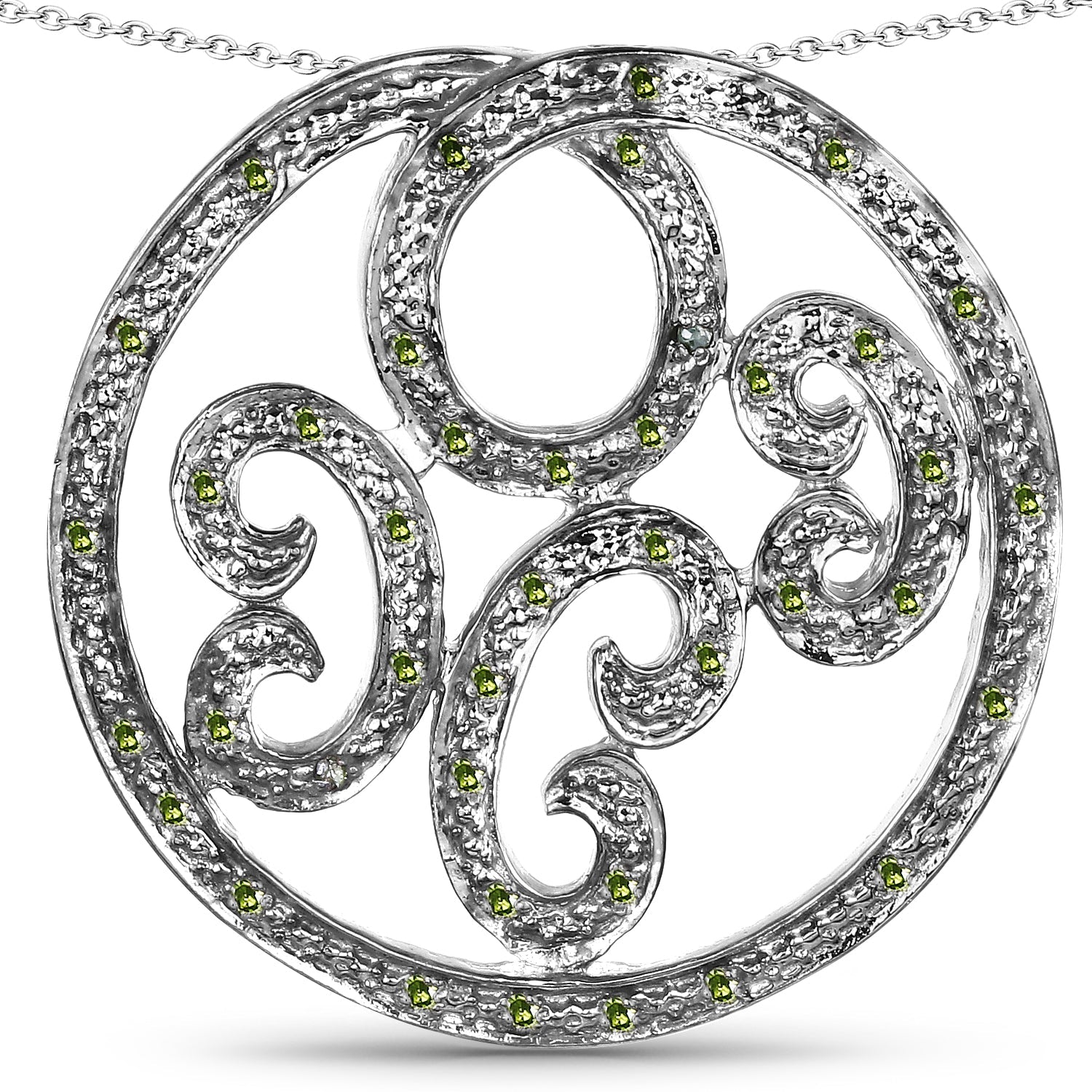 0.22 Carat Genuine Green Diamond .925 Sterling Silver Pendant on sale at MyriadMart