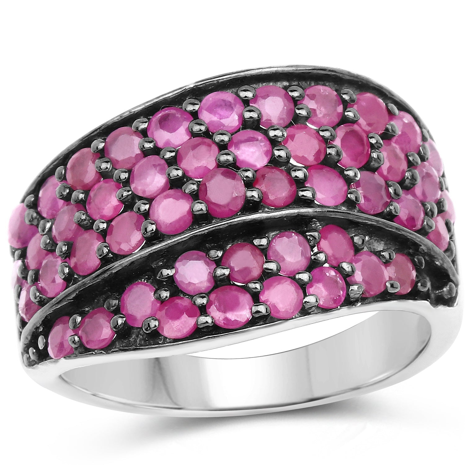 2.33 Carat Genuine Ruby .925 Sterling Silver Ring on sale at MyriadMart
