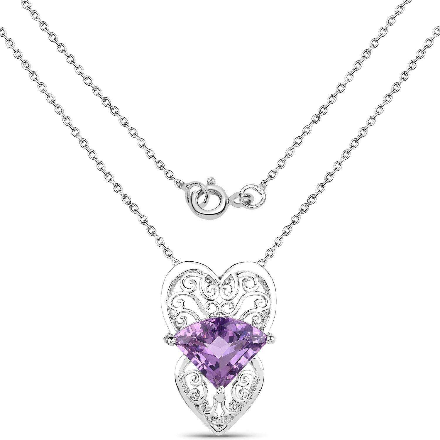 5.80 Carat Genuine Amethyst .925 Sterling Silver Pendant on sale at MyriadMart