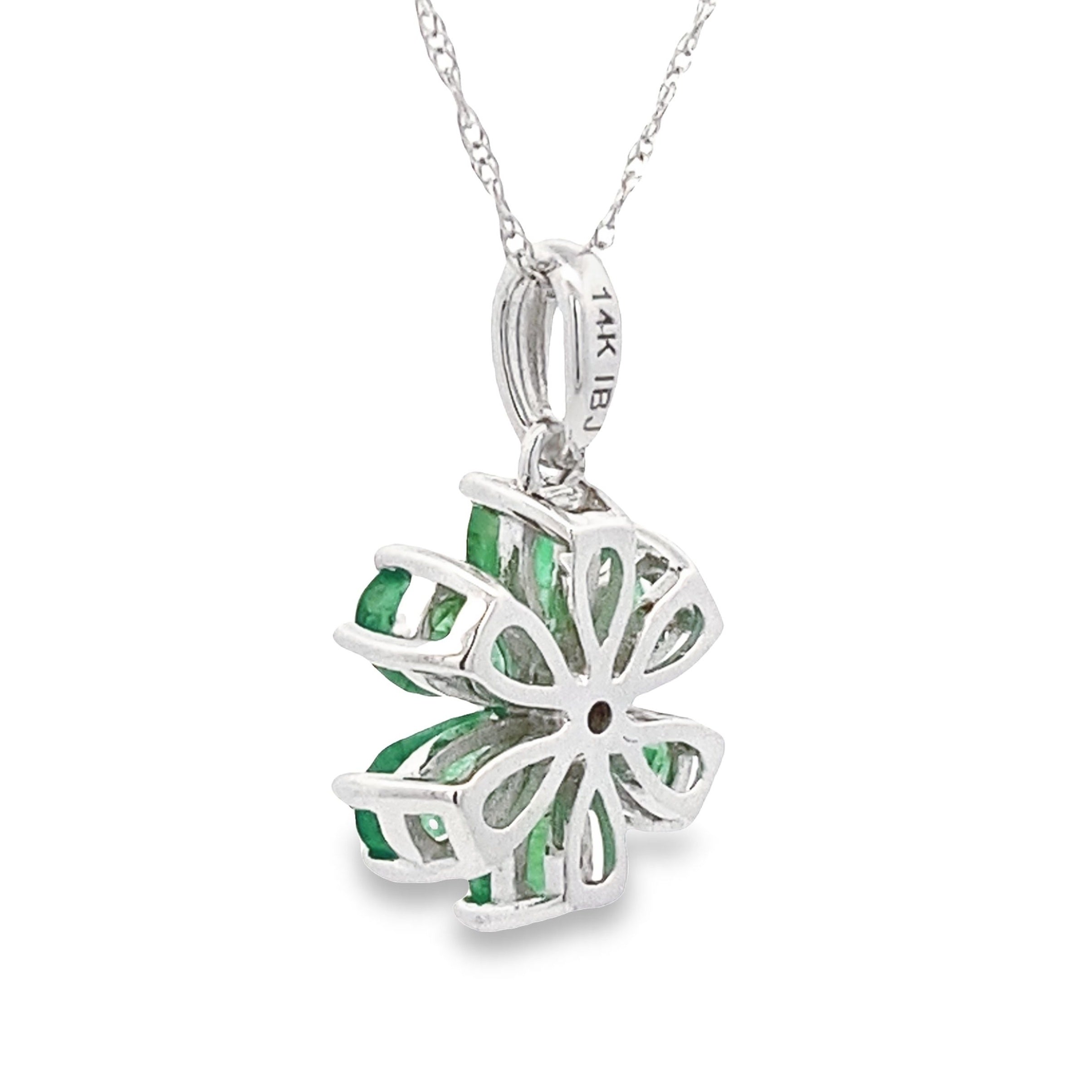 1.51ct Emerald Diamond Fashion Pendants 14KT White Gold on sale at MyriadMart