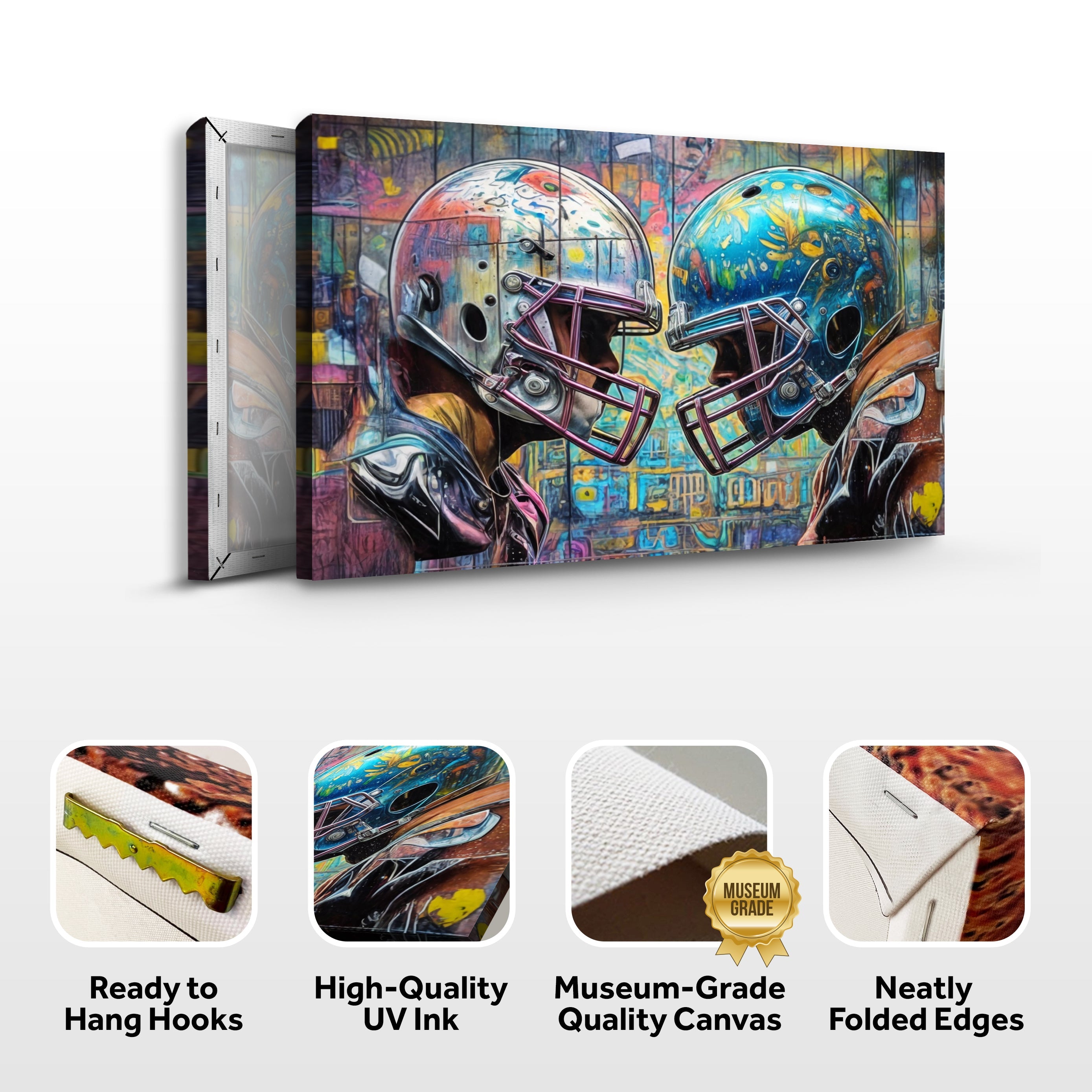 Helmet Clash - Sport Wall Art on sale at MyriadMart