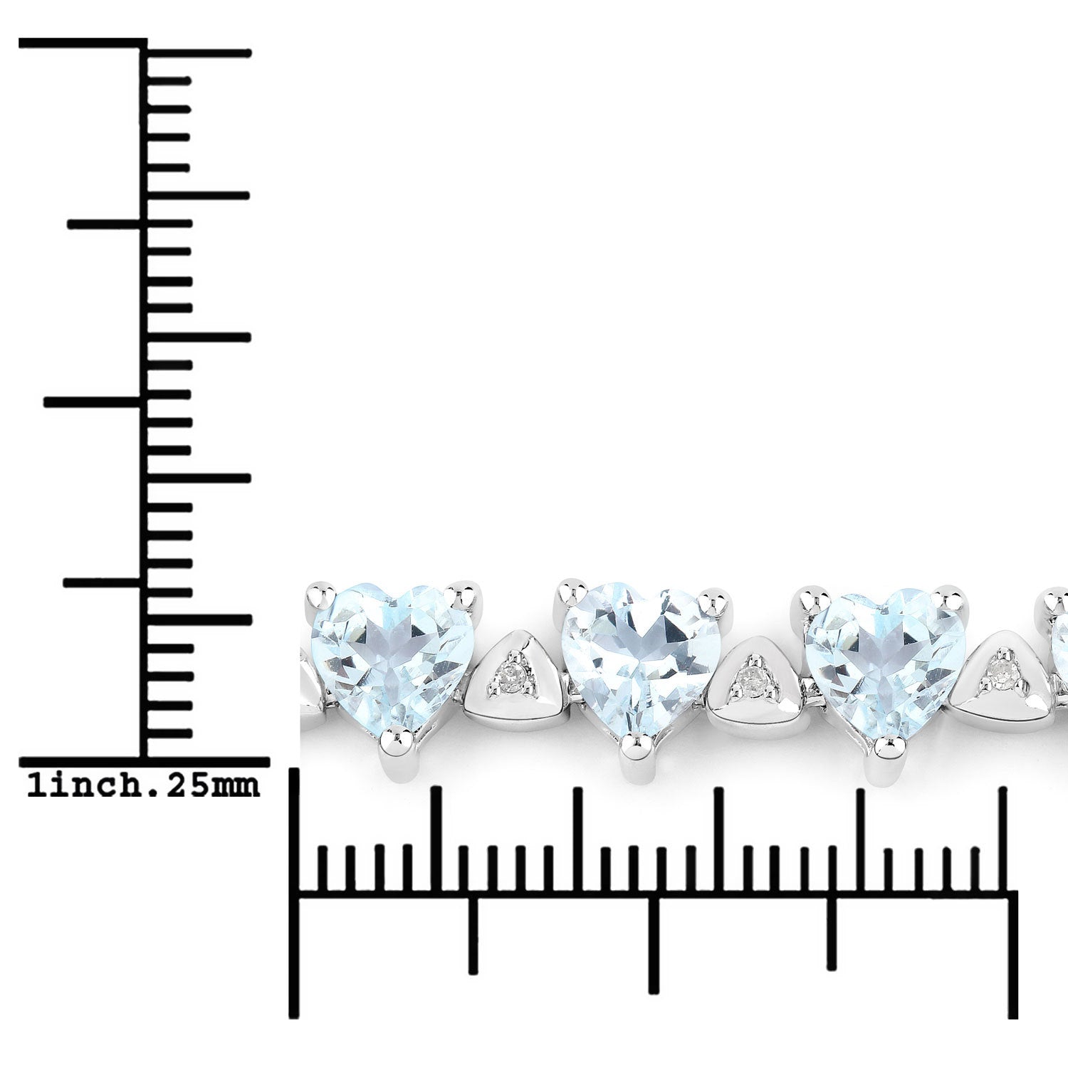 7.71 Carat Genuine Aquamarine and White Diamond .925 Sterling Silver Bracelet on sale at MyriadMart