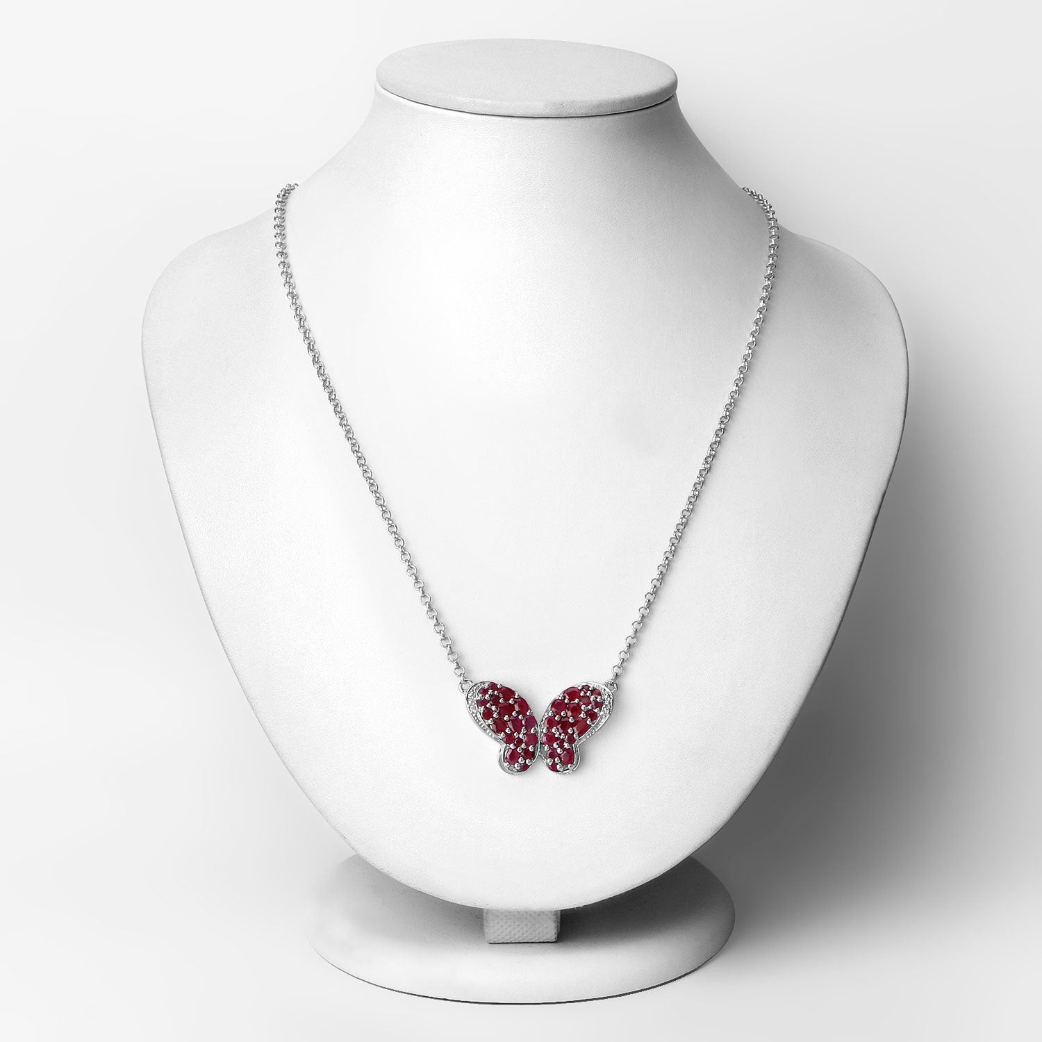 4.15 Carat Genuine Ruby and White Zircon .925 Sterling Silver Pendant on sale at MyriadMart