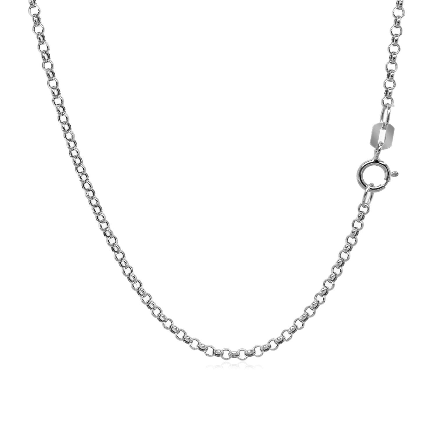 14k White Gold Rolo Chain 1.9mm on sale at MyriadMart