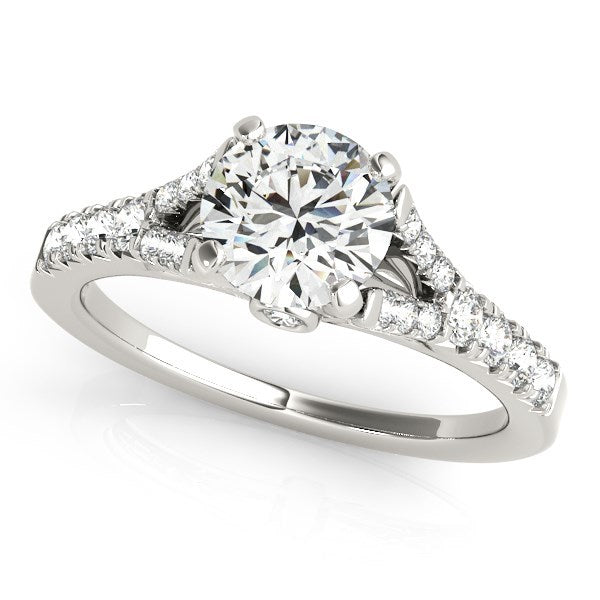 14k White Gold Split Shank Prong Set Diamond Engagement Ring 1 3/8 cttw on sale at MyriadMart