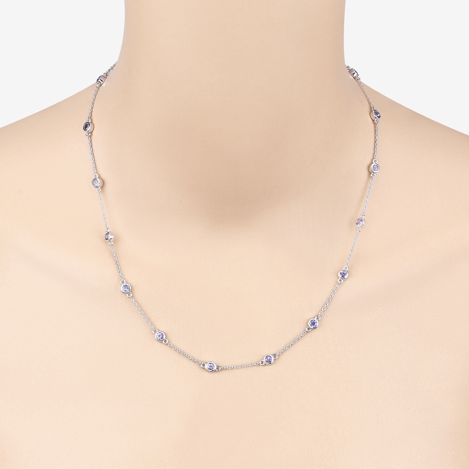 1.80 Carat Genuine Tanzanite .925 Sterling Silver Necklace on sale at MyriadMart