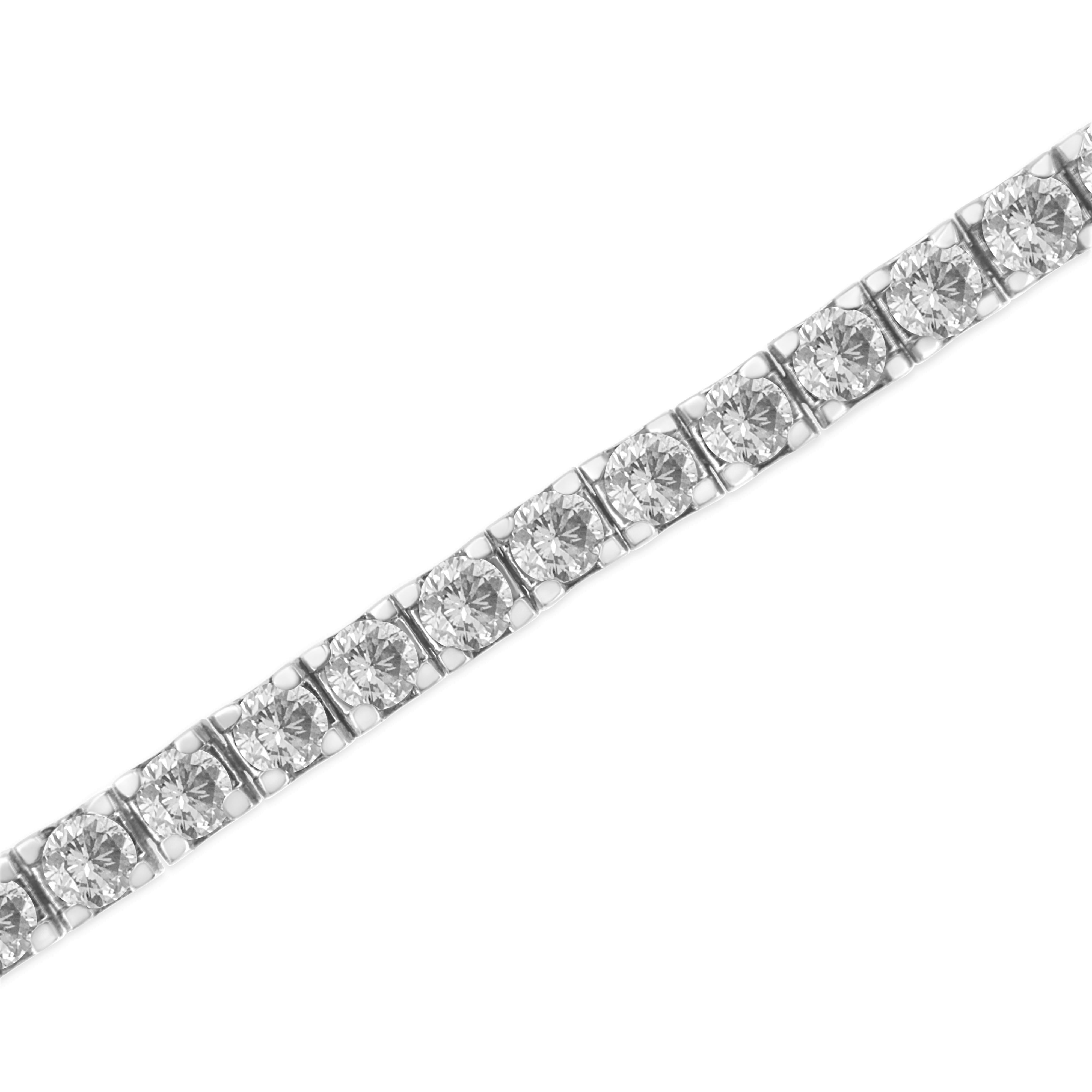 14K White Gold 5.00 Cttw Prong Set Lab Grown Round Diamond Classic Tennis Bracelet F-G Color, VS2-SI1 Clarity - 7.25" on sale at MyriadMart