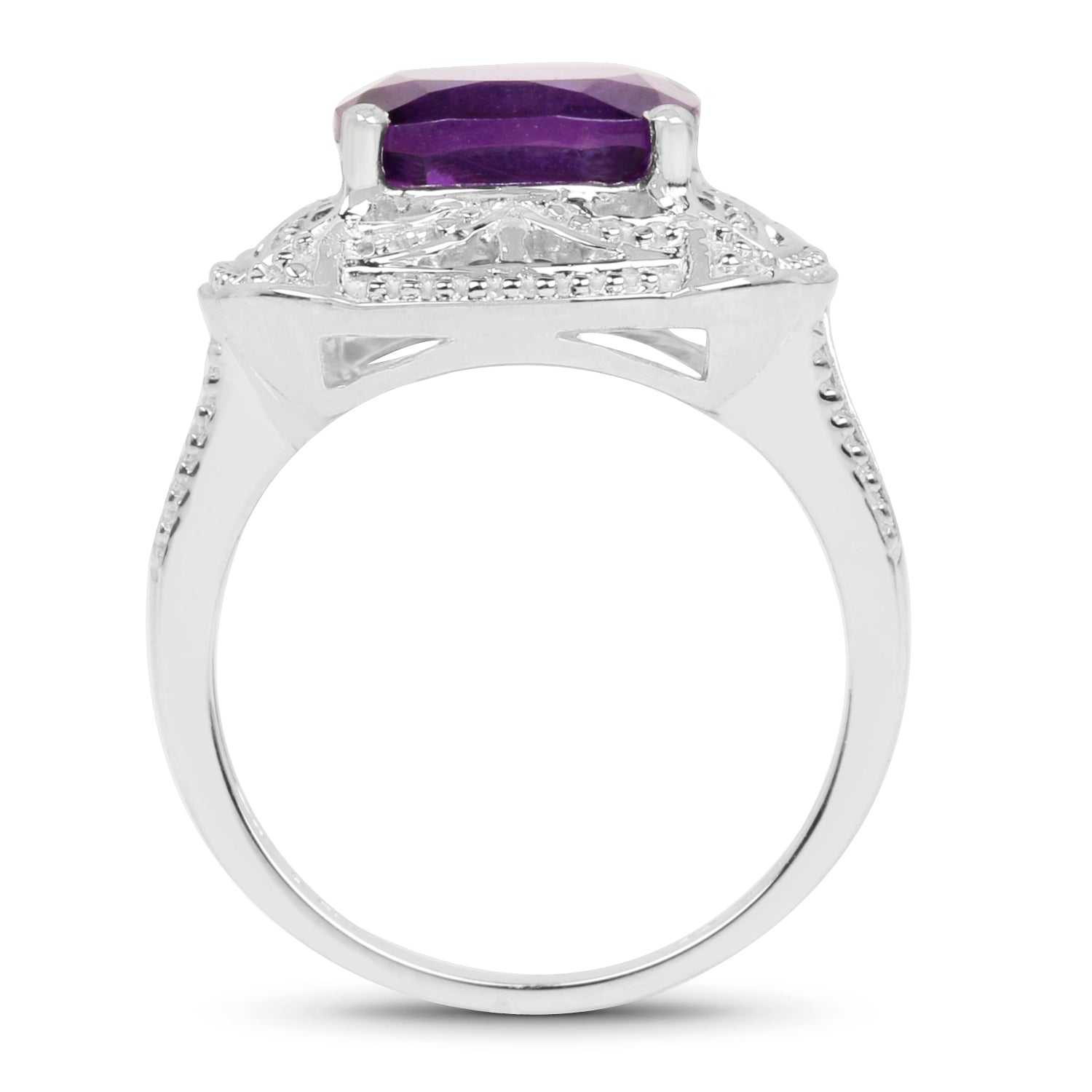 4.35 Carat Genuine Amethyst .925 Sterling Silver Ring on sale at MyriadMart