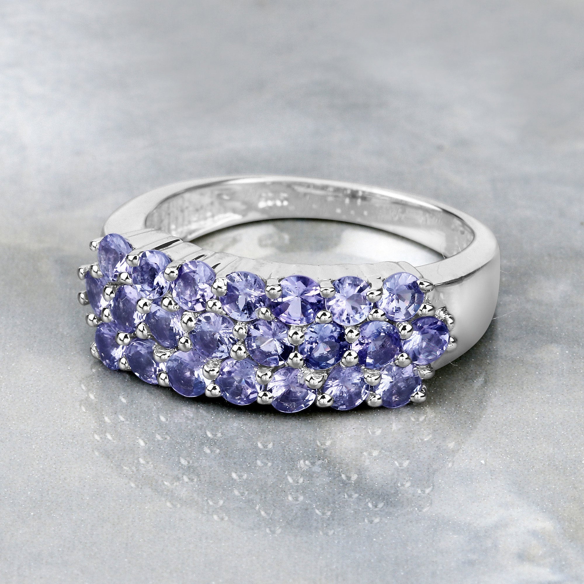 1.54 Carat Genuine Tanzanite .925 Sterling Silver Ring on sale at MyriadMart