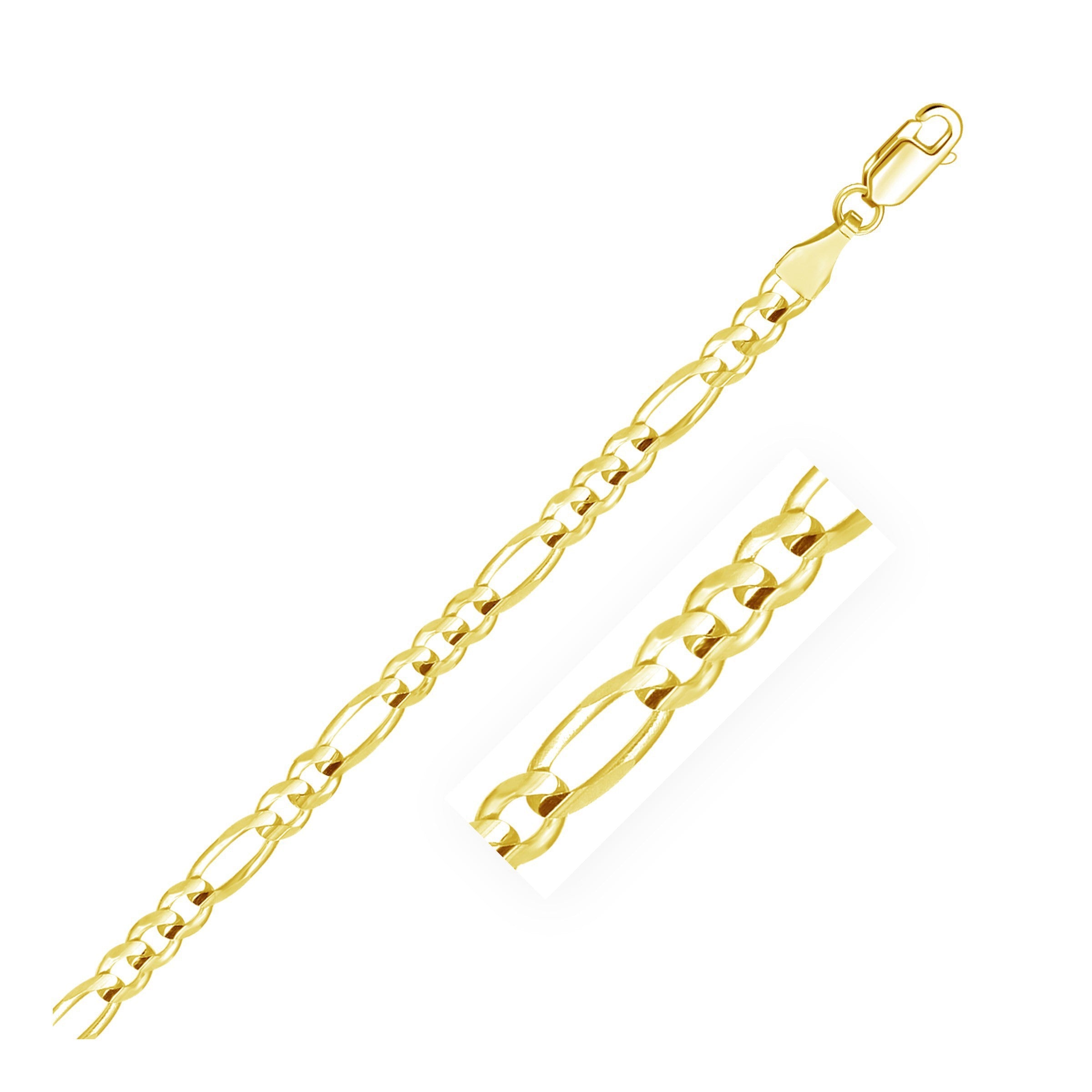 10K Yellow Gold Solid Figaro Chain 4.50 mm on sale at MyriadMart