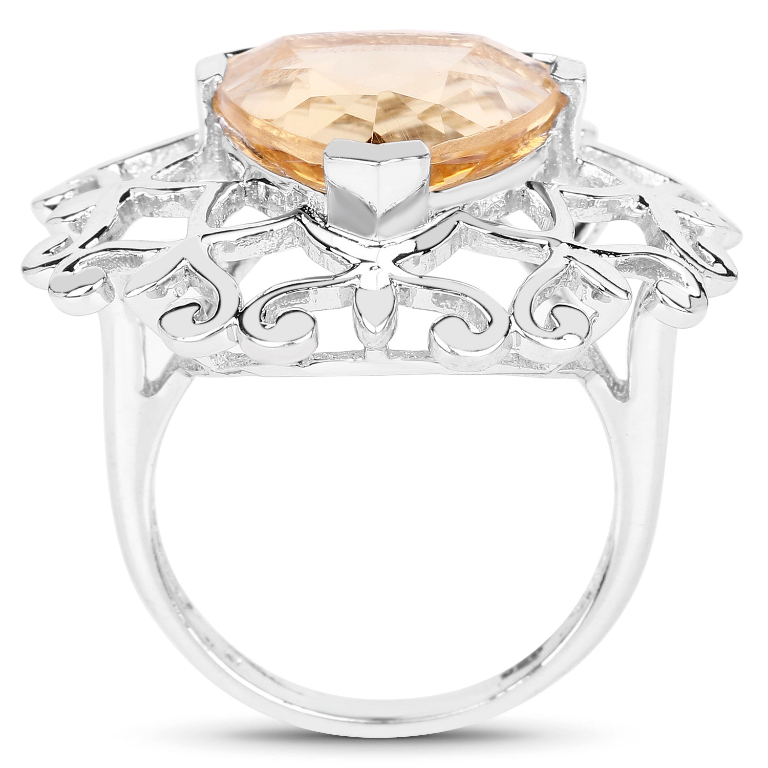 5.71 Carat Genuine Citrine .925 Sterling Silver Ring on sale at MyriadMart
