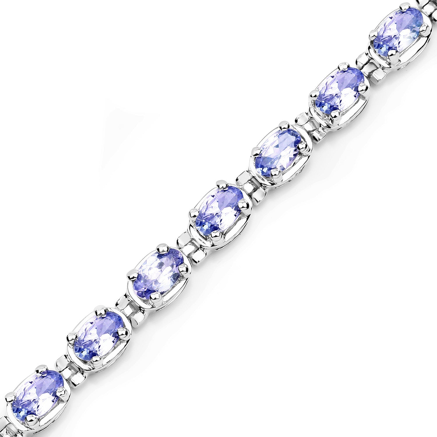 6.00 Carat Genuine Tanzanite .925 Sterling Silver Bracelet on sale at MyriadMart