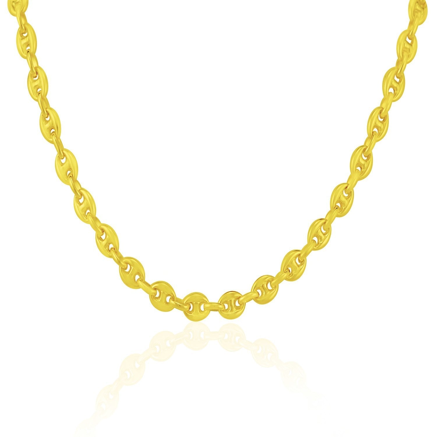 4.7mm 14k Yellow Gold Puffed Mariner Link Chain on sale at MyriadMart