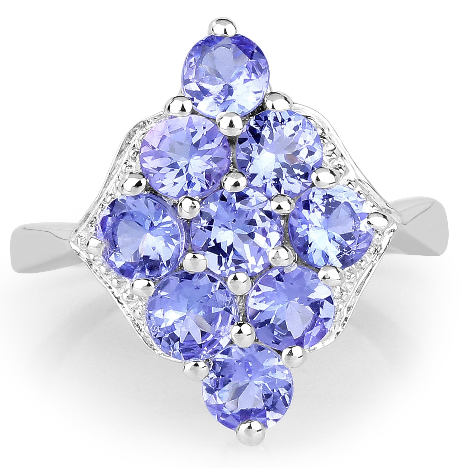 2.07 Carat Genuine Tanzanite .925 Sterling Silver Ring on sale at MyriadMart