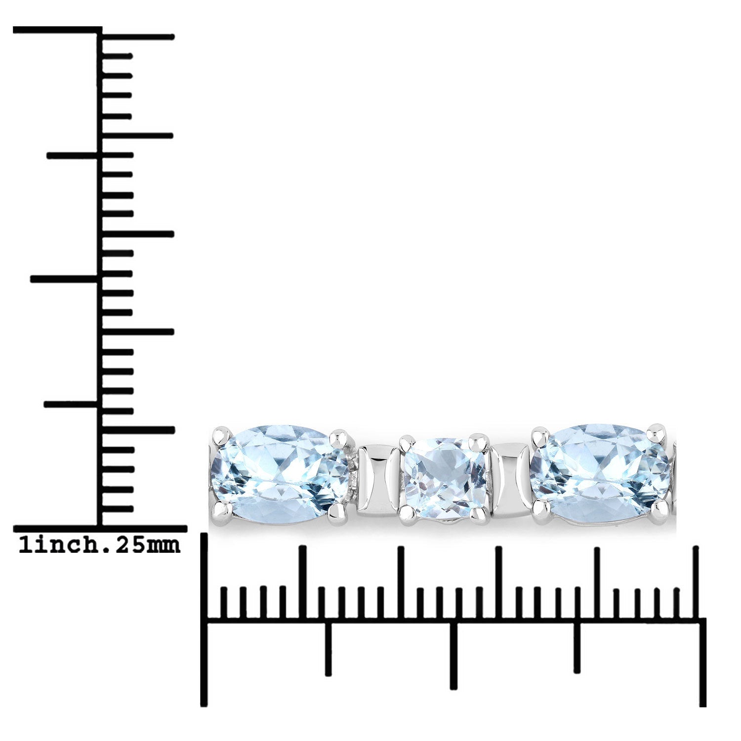 10.06 Carat Genuine Aquamarine .925 Sterling Silver Bracelet on sale at MyriadMart