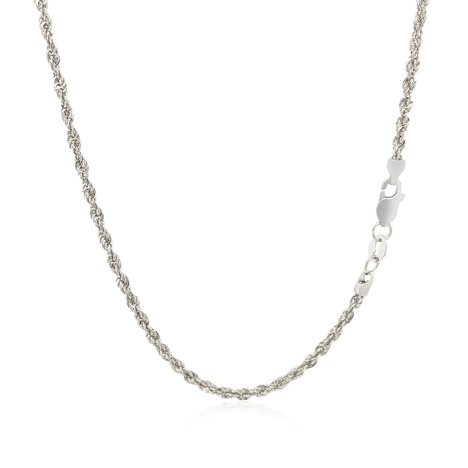 2.0mm 14k White Gold Light Rope Chain on sale at MyriadMart