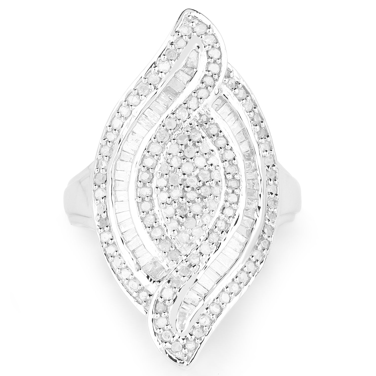 1.22 Carat Genuine White Diamond .925 Sterling Silver Ring on sale at MyriadMart