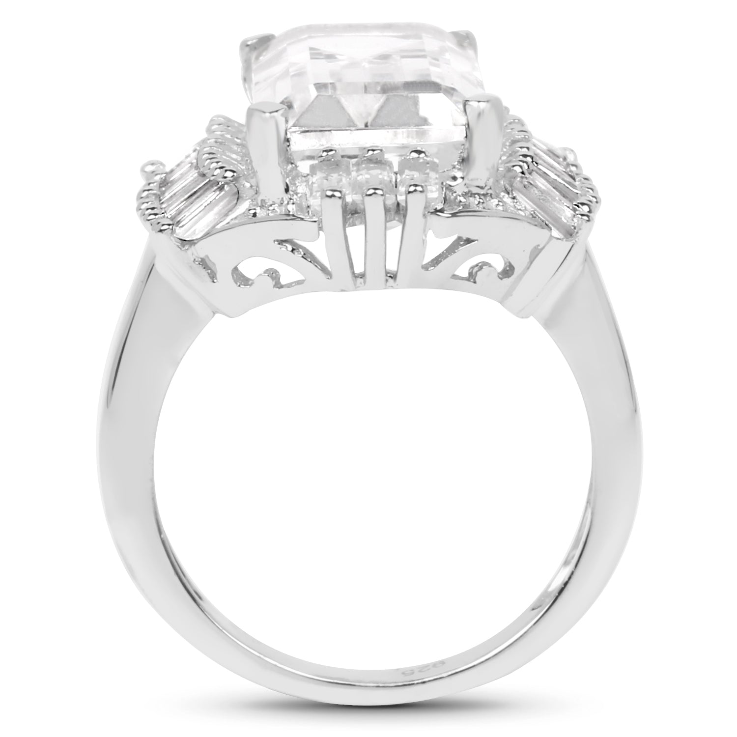 9.77 Carat Genuine Crystal Quartz & White Topaz .925 Sterling Silver Ring on sale at MyriadMart