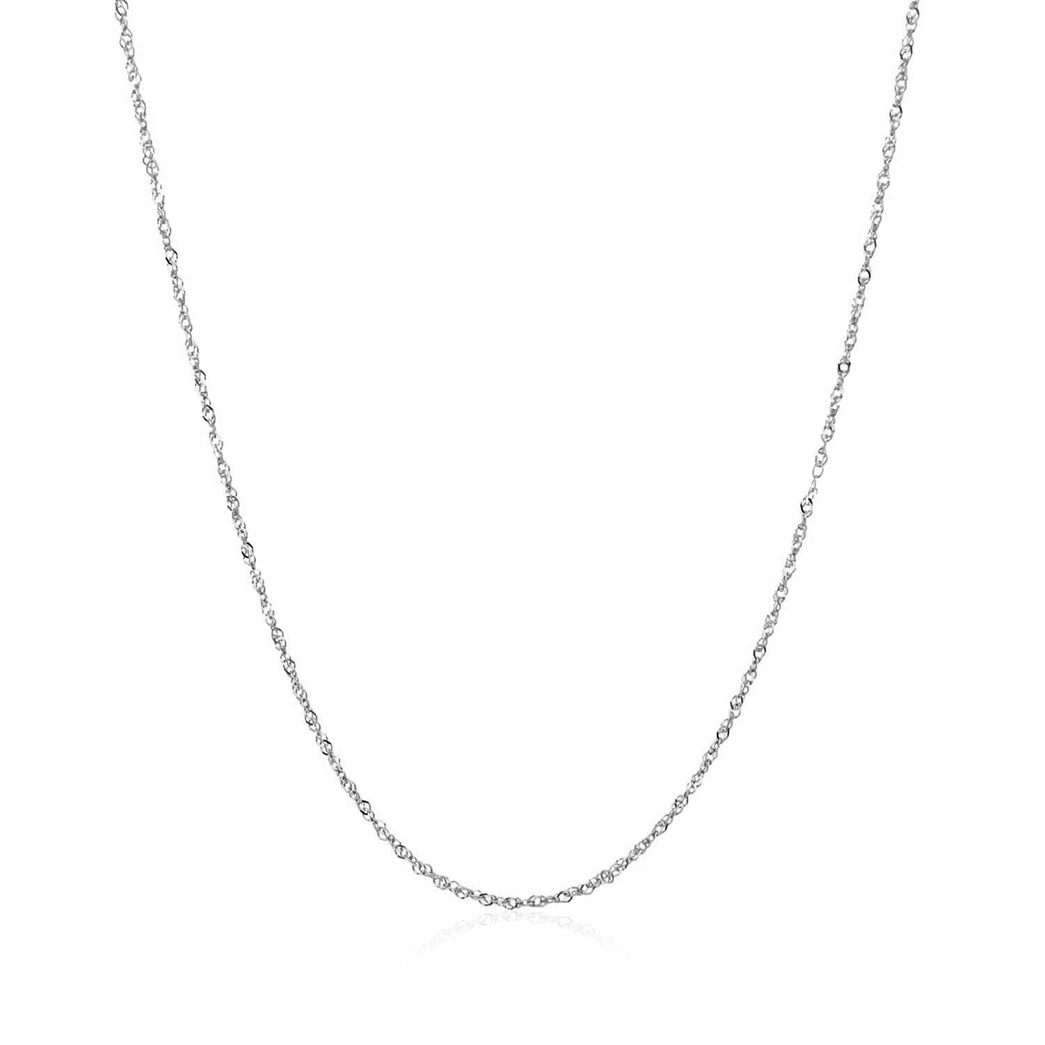 14k White Gold Singapore Chain 0.8mm on sale at MyriadMart